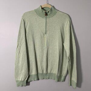 Brooks Brothers mint green mock neck‎ quarter zip pullover sweater